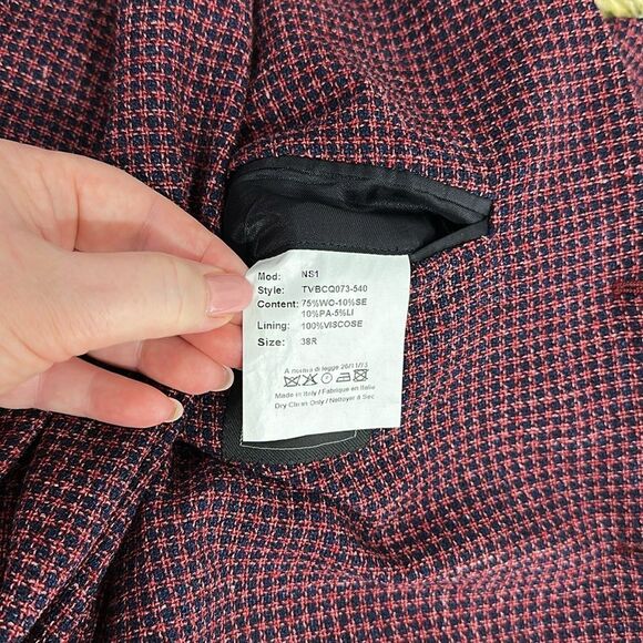 Vintage By Vitale Barberis Canonico Saks Fifth Avenue Men's Burgundy Blazer 38 R - Picture 7 of 11